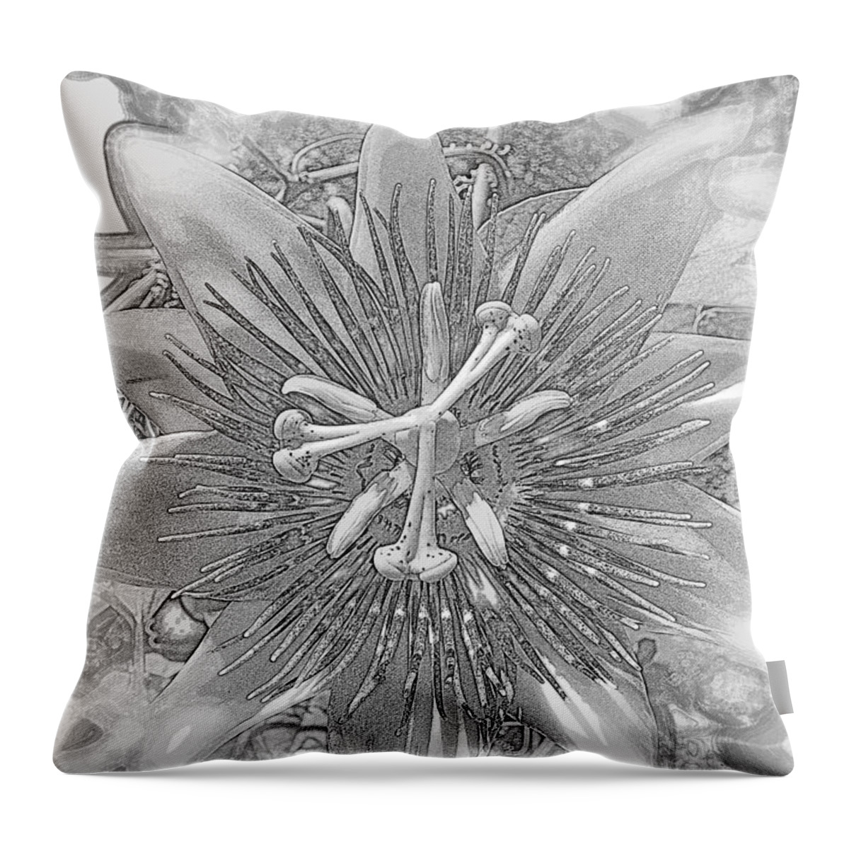 Passion Flower Throw Pillow featuring the photograph Passionate Abstract by Kim Galluzzo