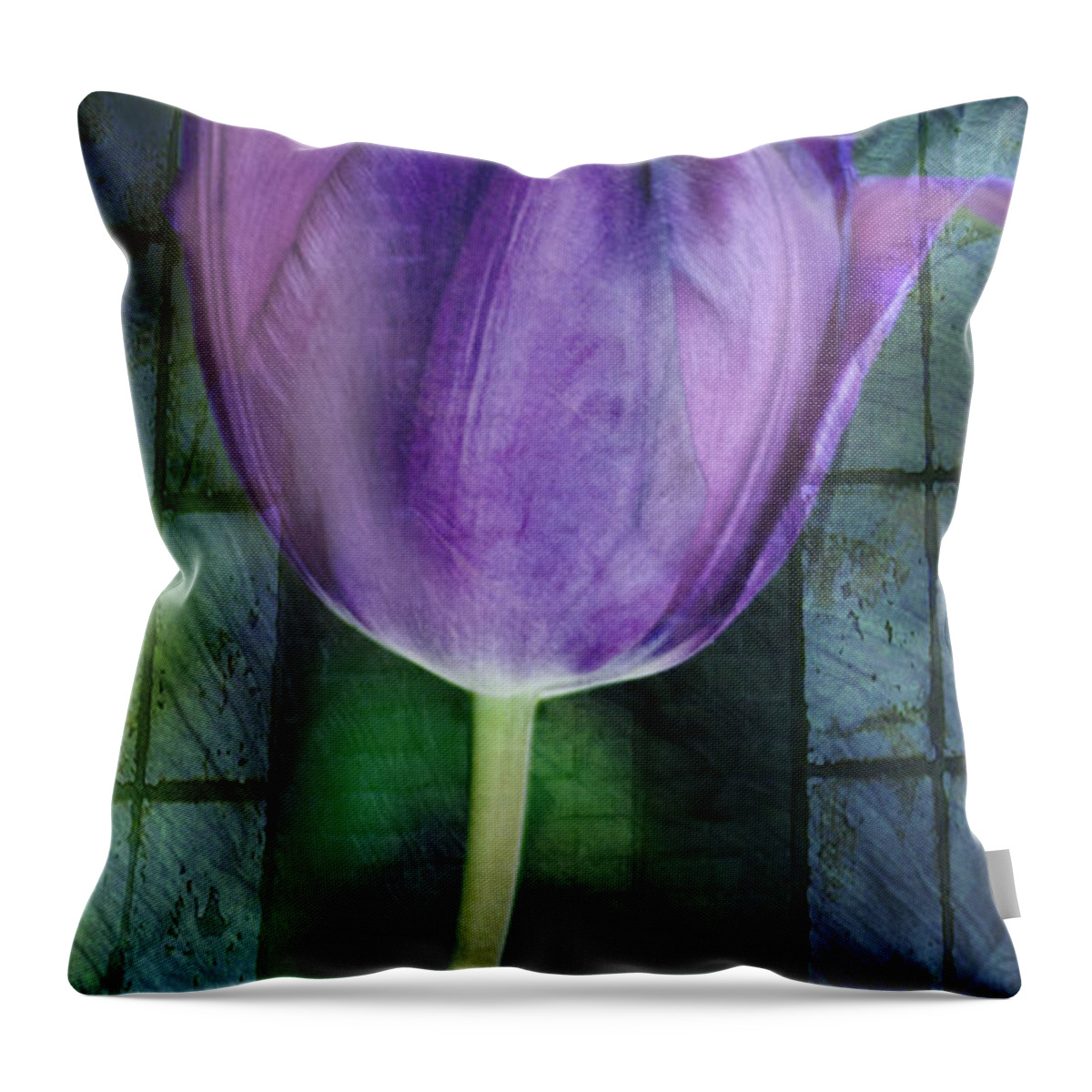 Tulip Throw Pillow featuring the photograph Passionate Purple by Trish Tritz