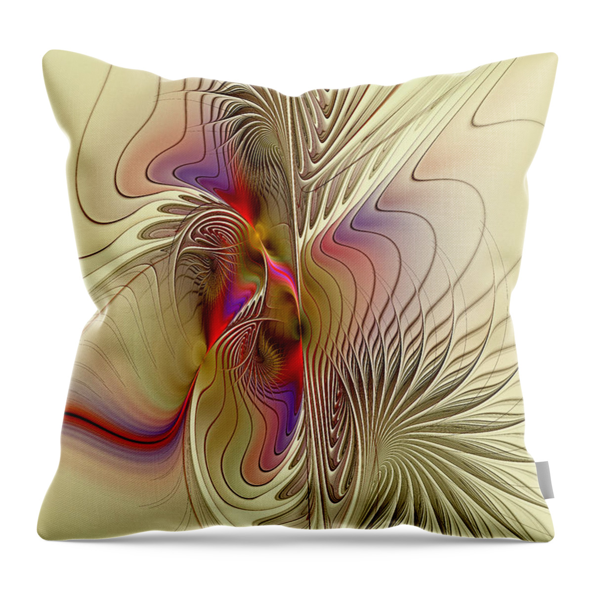 Passions Throw Pillow featuring the digital art Passions and Desires by Deborah Benoit
