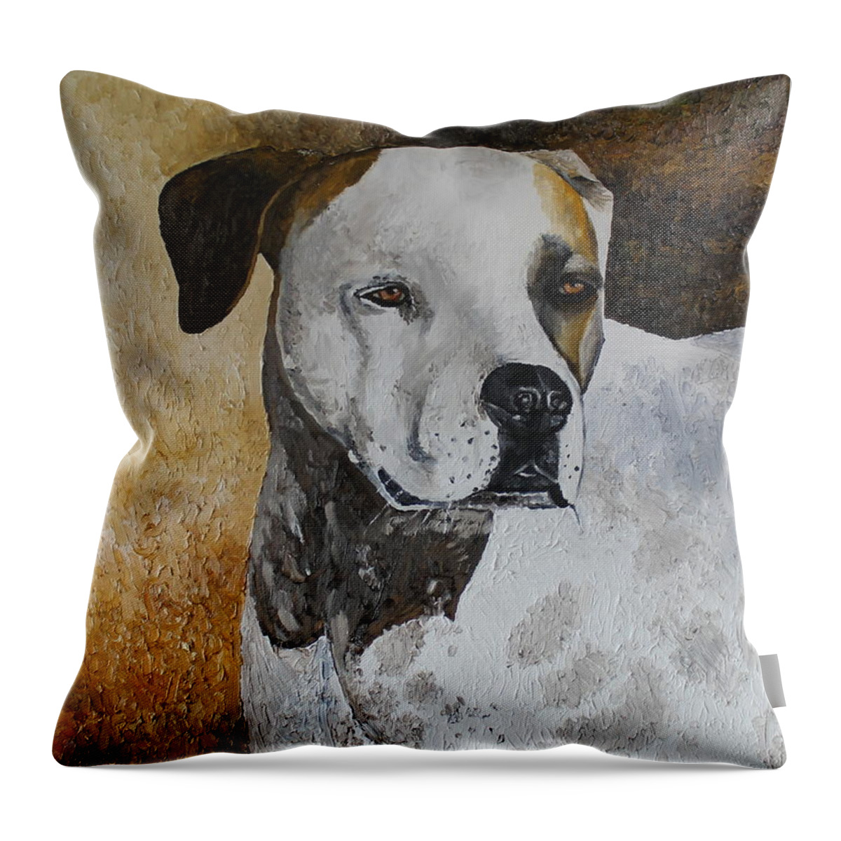 Patch Throw Pillow featuring the painting Patch by Larry Whitler