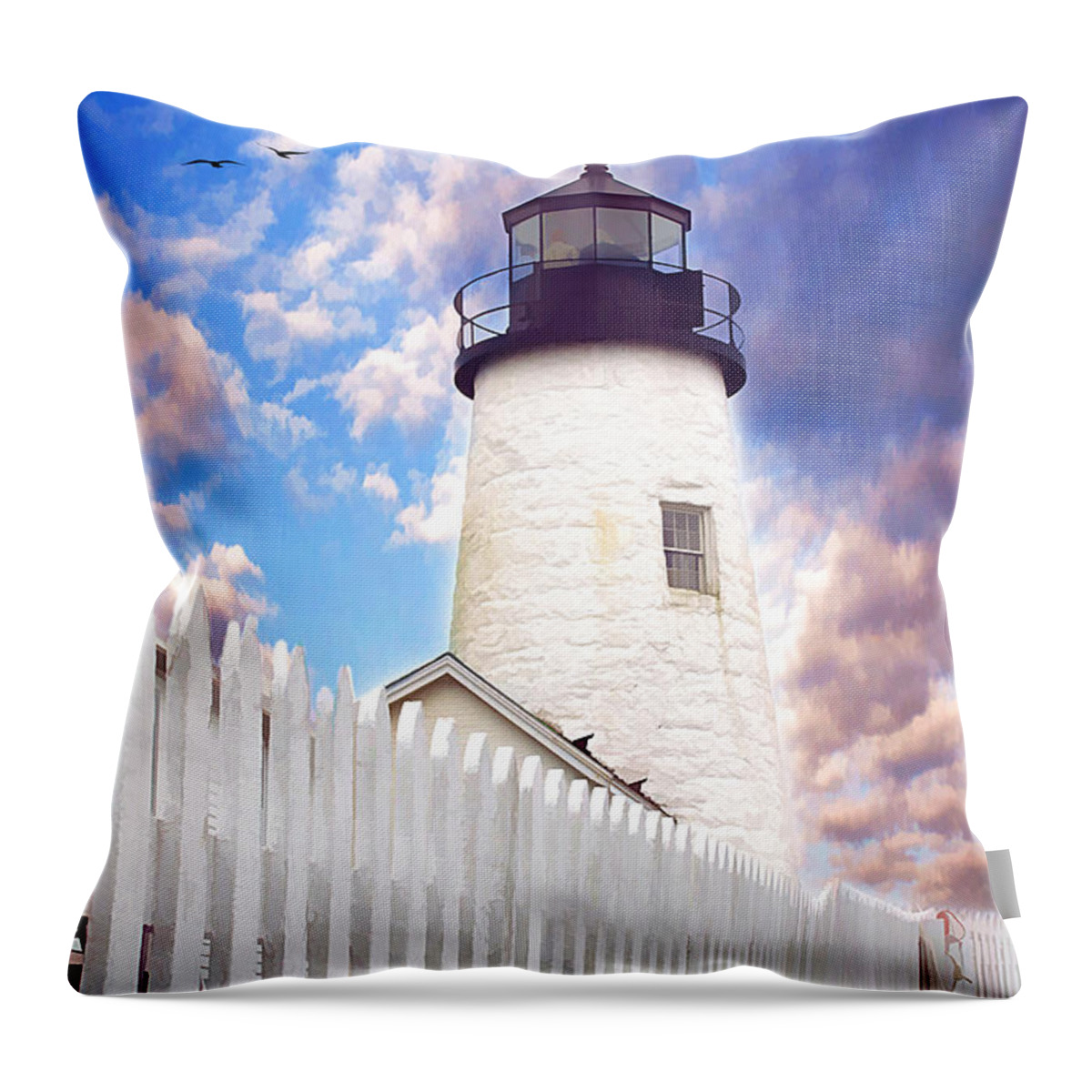 American Throw Pillow featuring the photograph Pemaquid Point by Darren Fisher