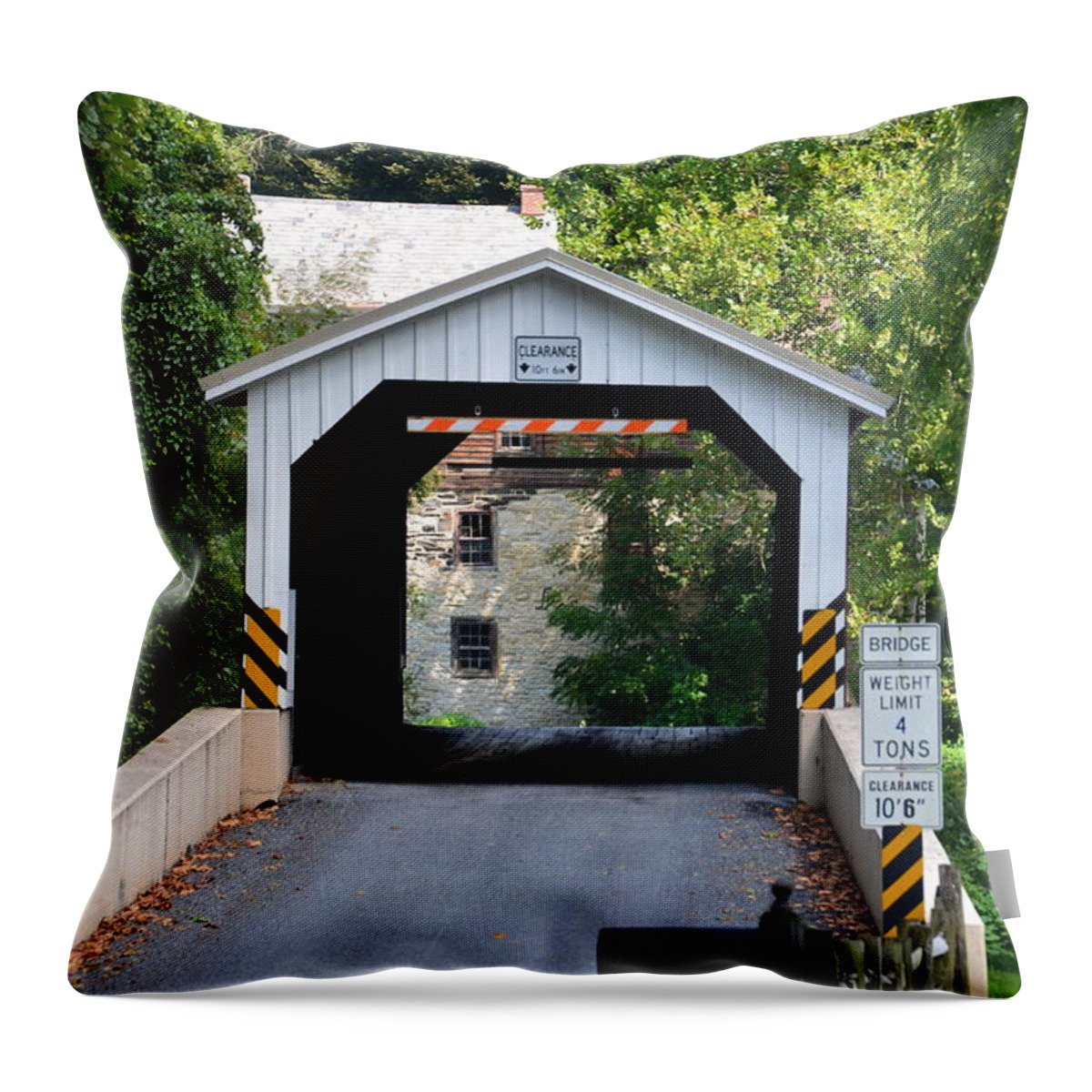 Bridge Throw Pillow featuring the photograph Pennsylvania Covered Bridge by Randy J Heath