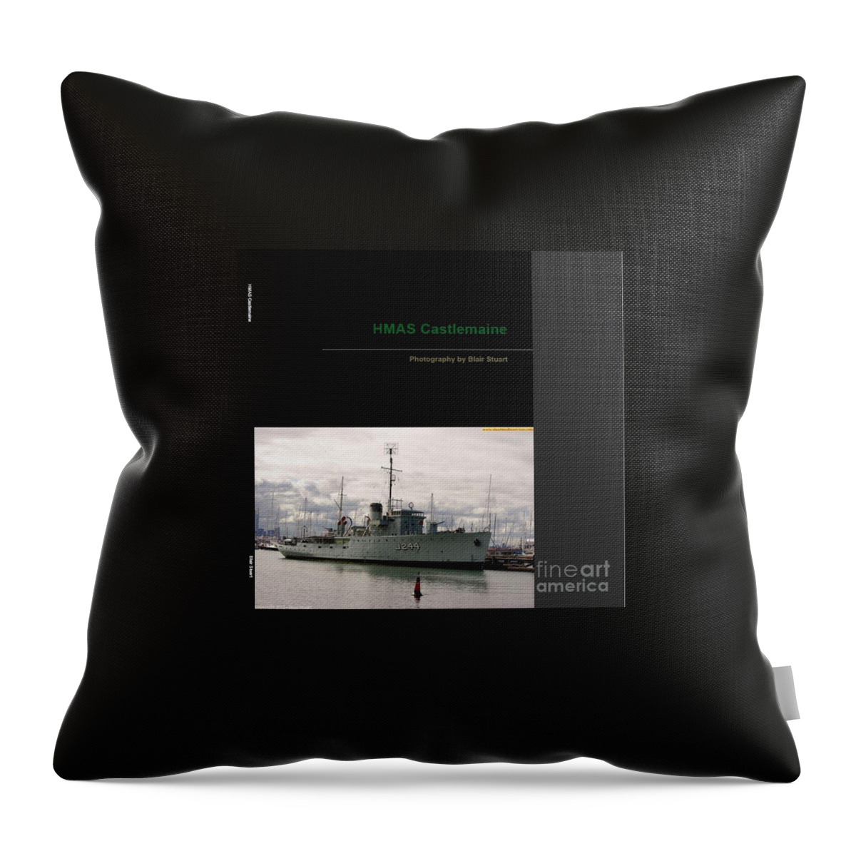 Australia Throw Pillow featuring the mixed media Photobook on HMAS Castlemaine by Blair Stuart