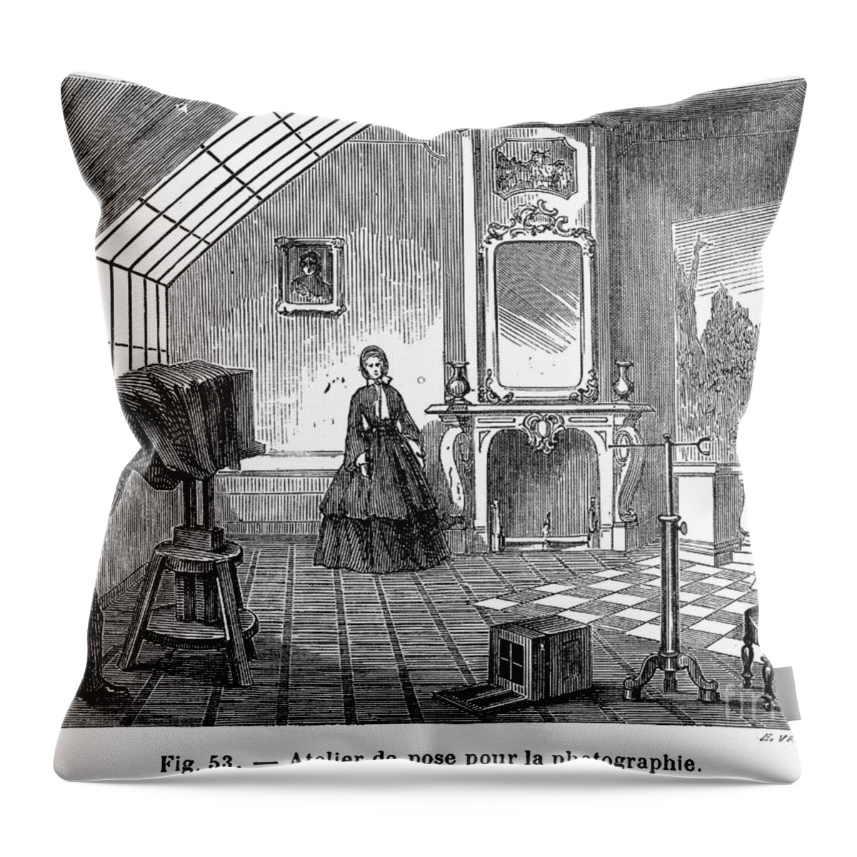 1876 Throw Pillow featuring the photograph Photography, 1876 by Granger
