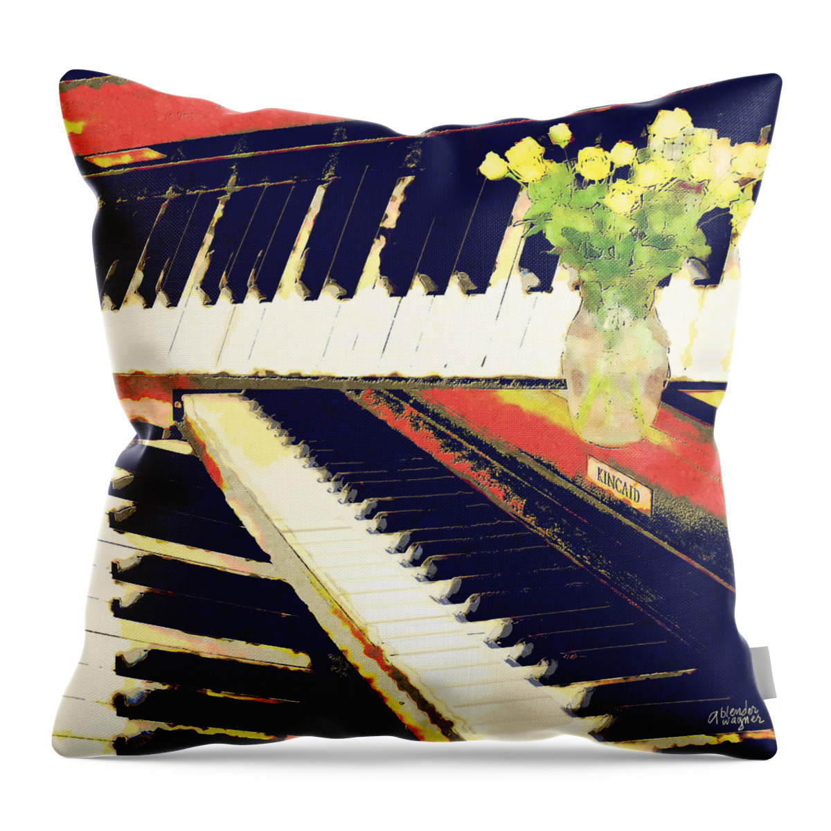Piano Throw Pillow featuring the digital art Piano Keys by Arline Wagner