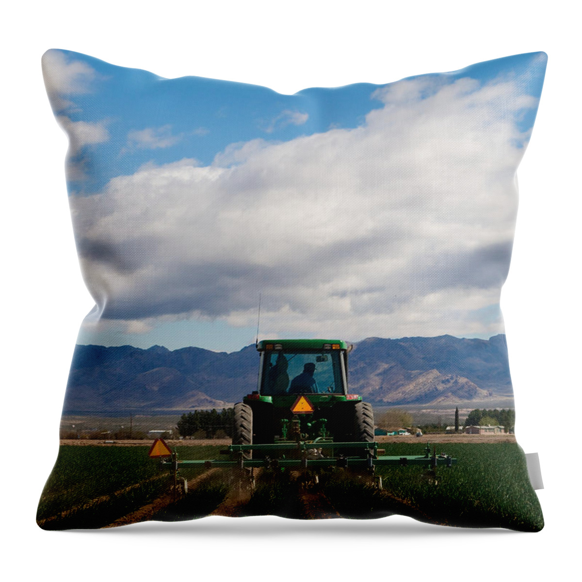 Agriculture Throw Pillow featuring the photograph Plowing Field by Sean Wray