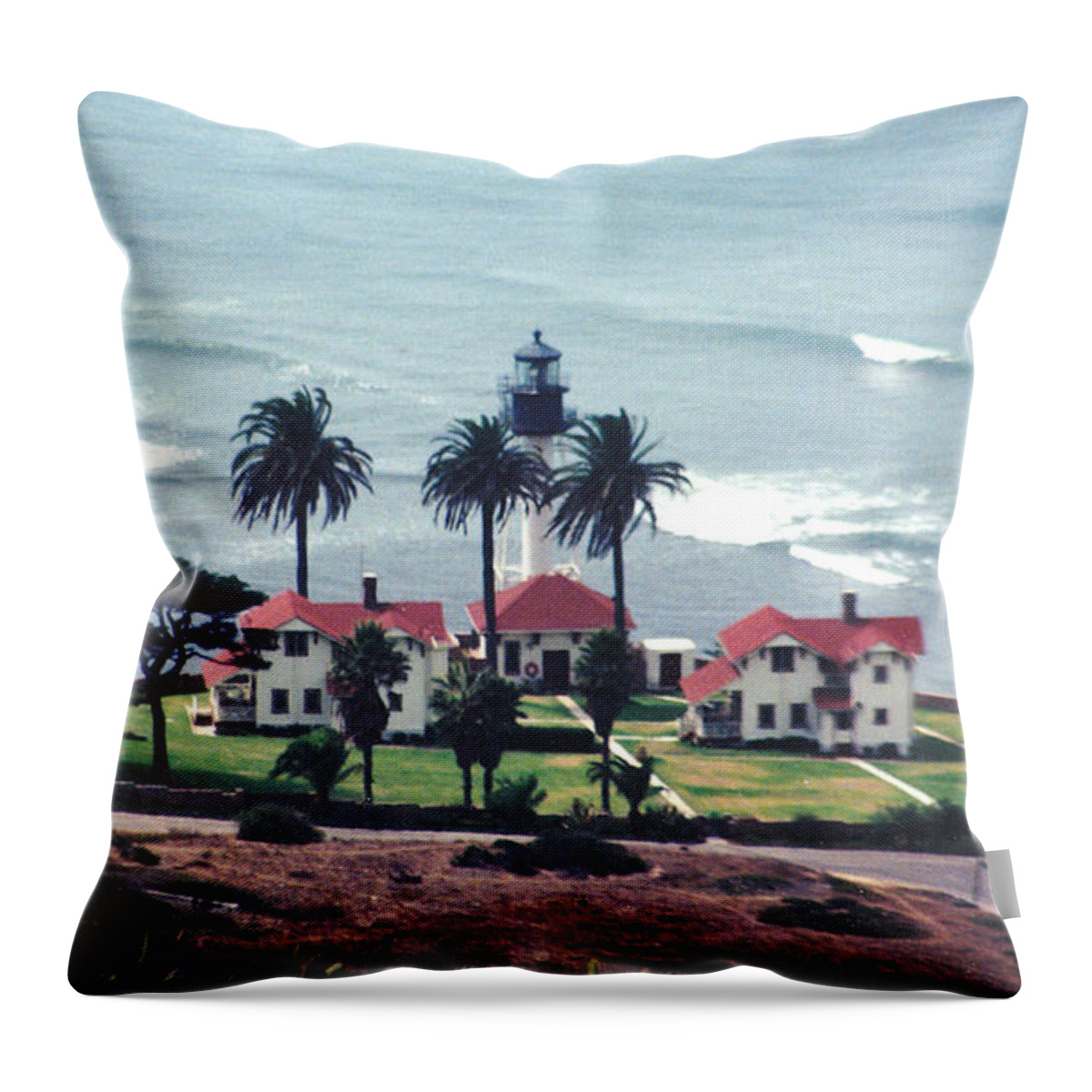 Point Loma Lighthouse Throw Pillow featuring the photograph Point Loma Lighthouse by Susan Stevens Crosby