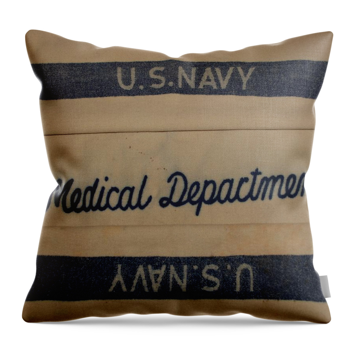 U.s. Navy Throw Pillow featuring the photograph Pops W W I I Navy Blanket by Rob Hans