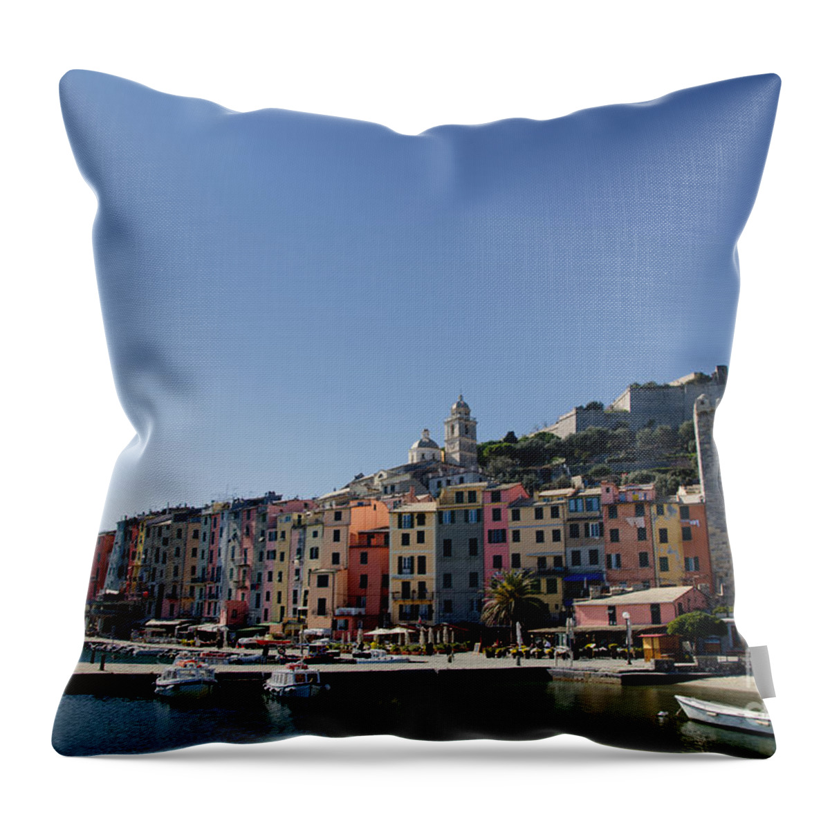 Portovenere Throw Pillow featuring the photograph Portovenere by Mats Silvan