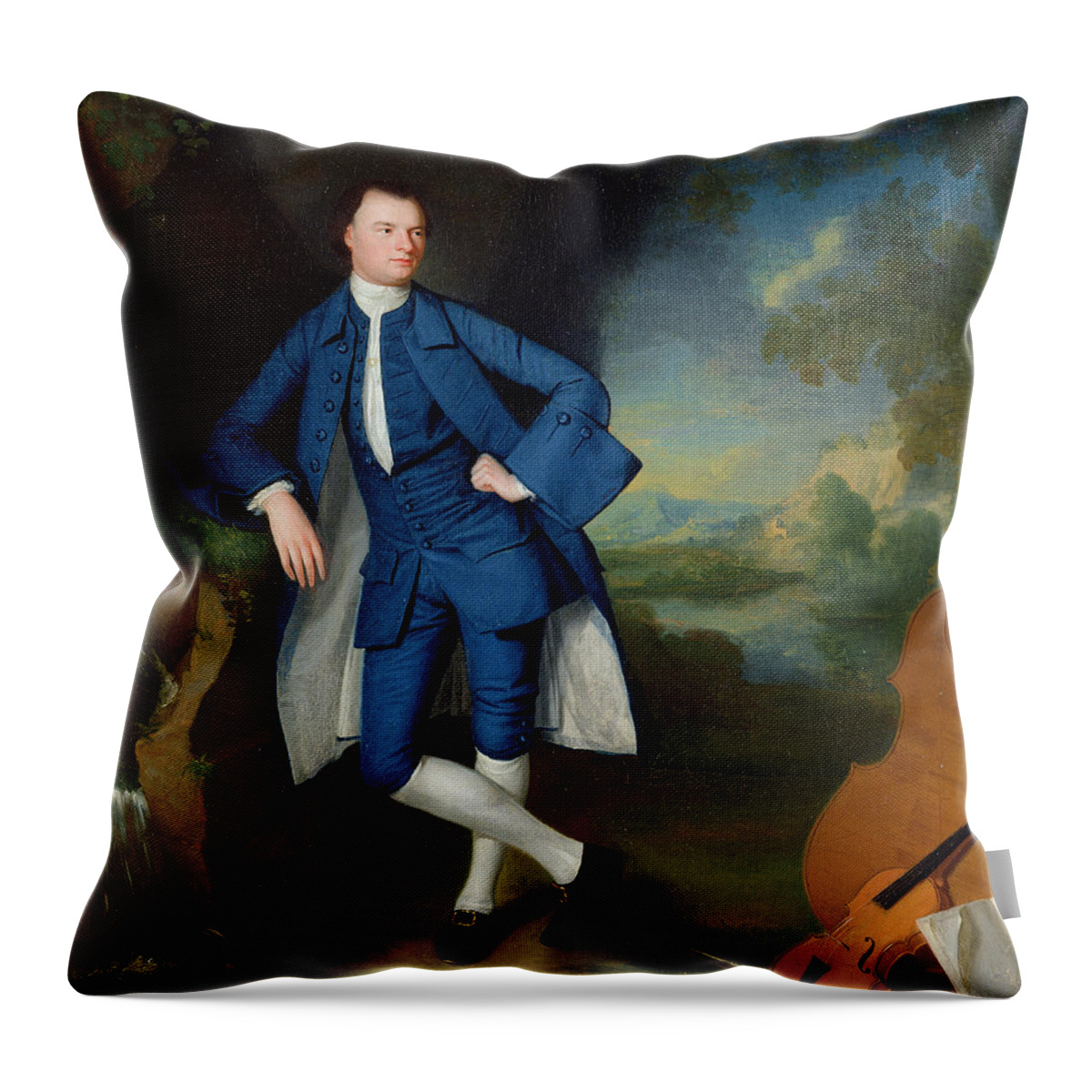 Portrait Throw Pillow featuring the painting Portrait of Man by George Romney