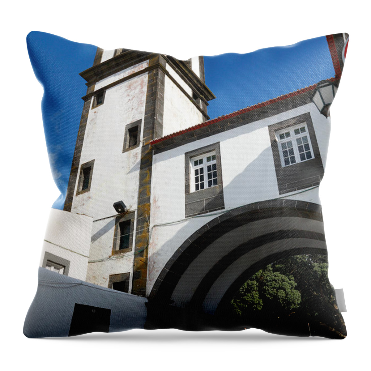 Azores Throw Pillow featuring the photograph Portuguese architecture by Gaspar Avila