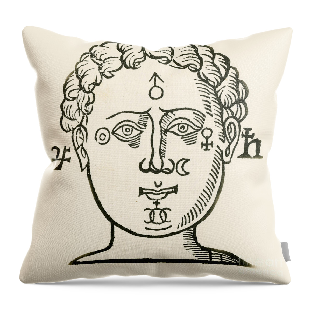 Historic Throw Pillow featuring the photograph Position Of The Planets In The Human by Science Source