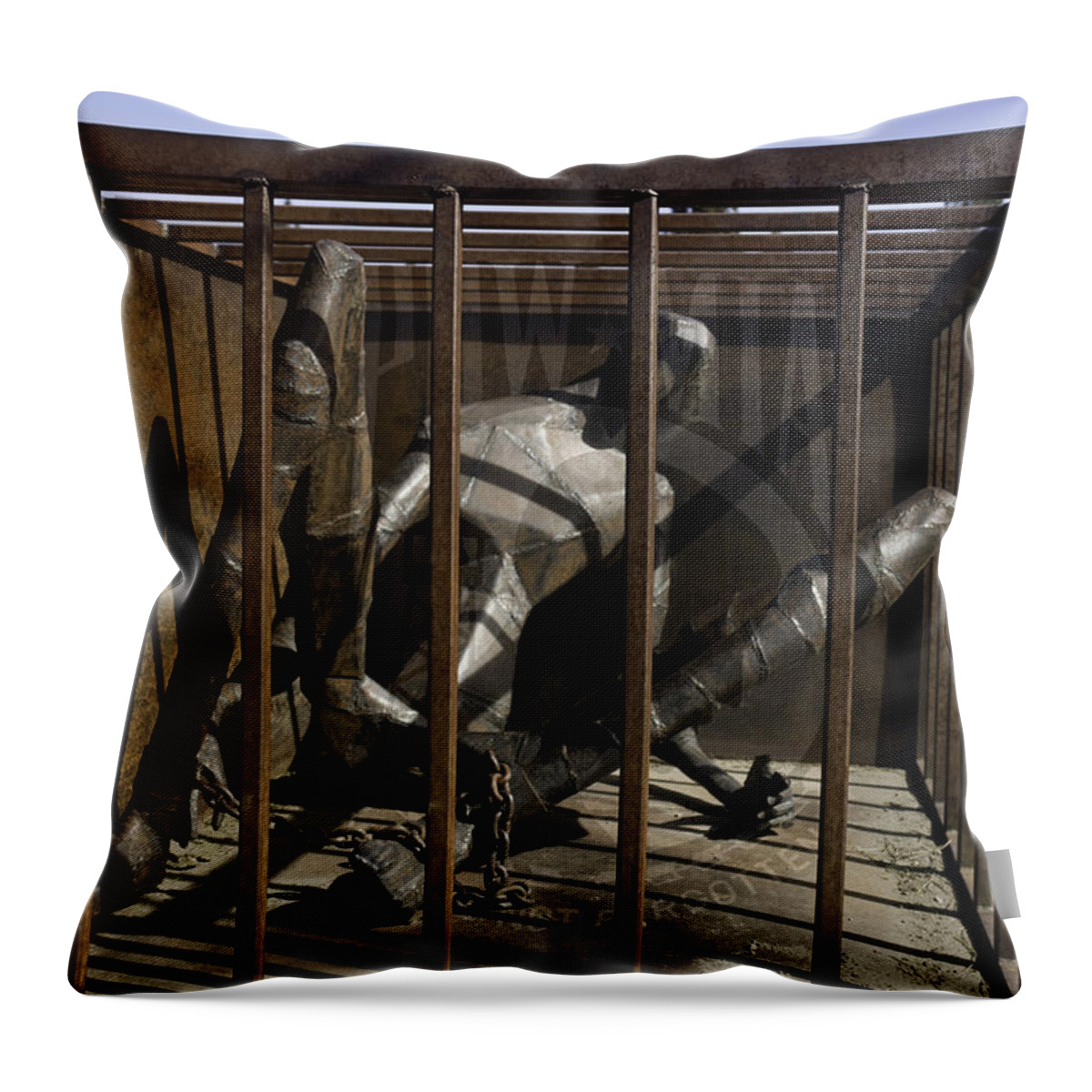 Sculpture Throw Pillow featuring the photograph Pow-mia by Betty Depee