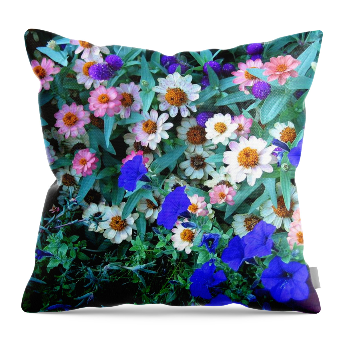 Flowers Throw Pillow featuring the photograph Pretty Posies by Sherry Oliver