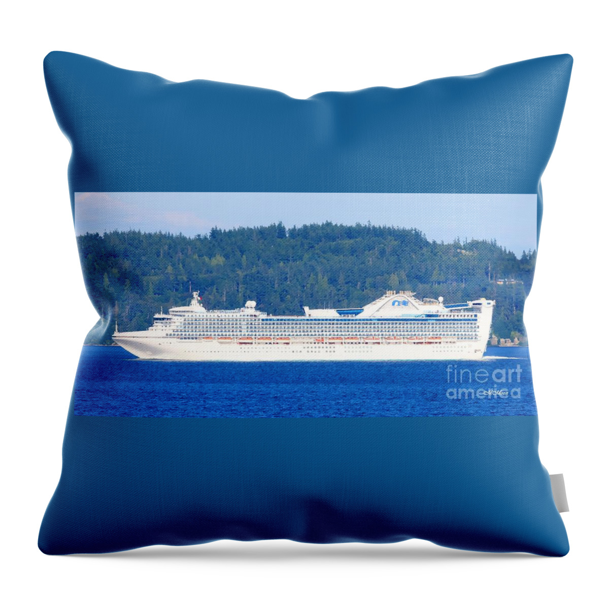 Princess Cruise Ship Throw Pillow featuring the photograph Princess Cruise Ship by Tap On Photo