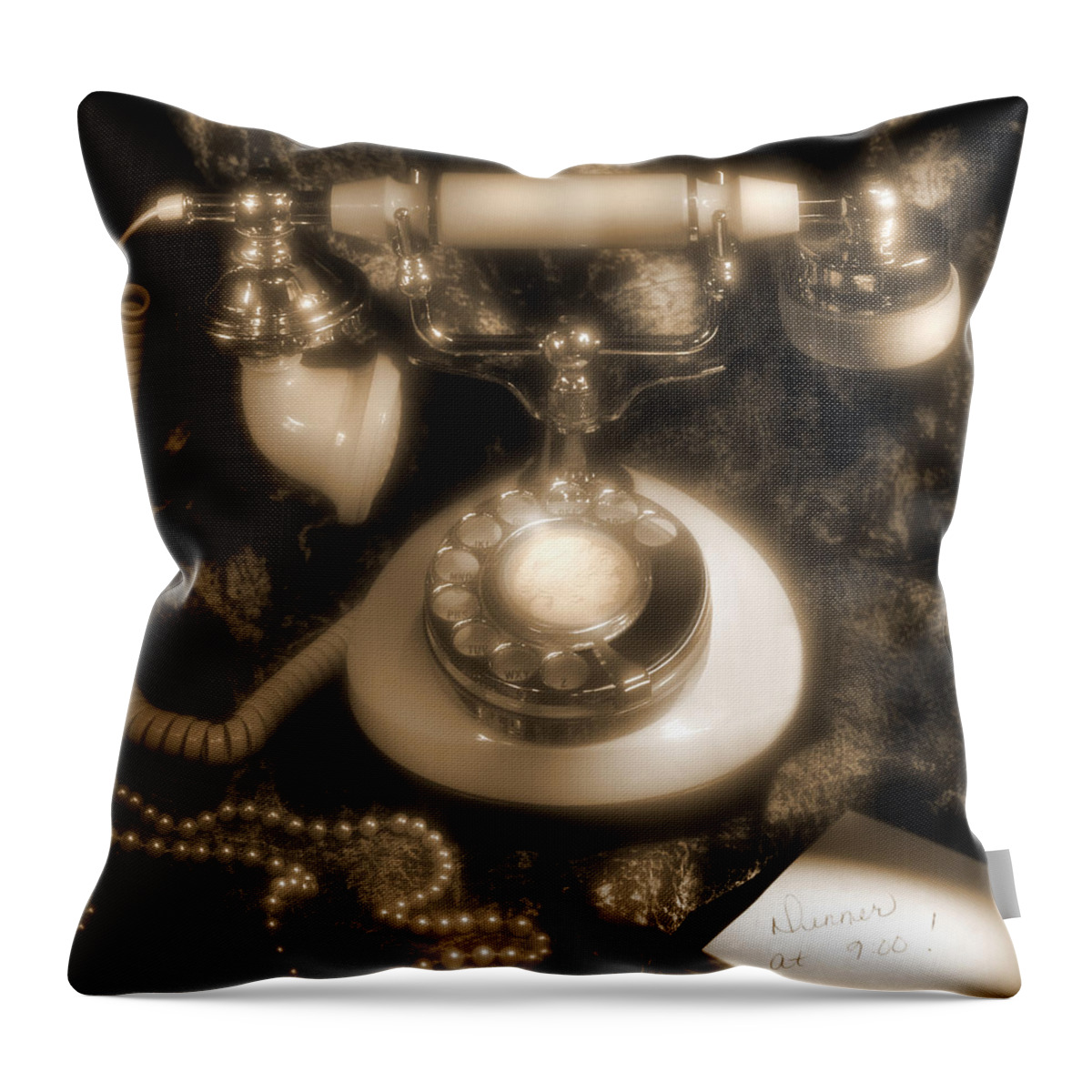 Vintage Look Throw Pillow featuring the photograph Princess Phone by Mike McGlothlen