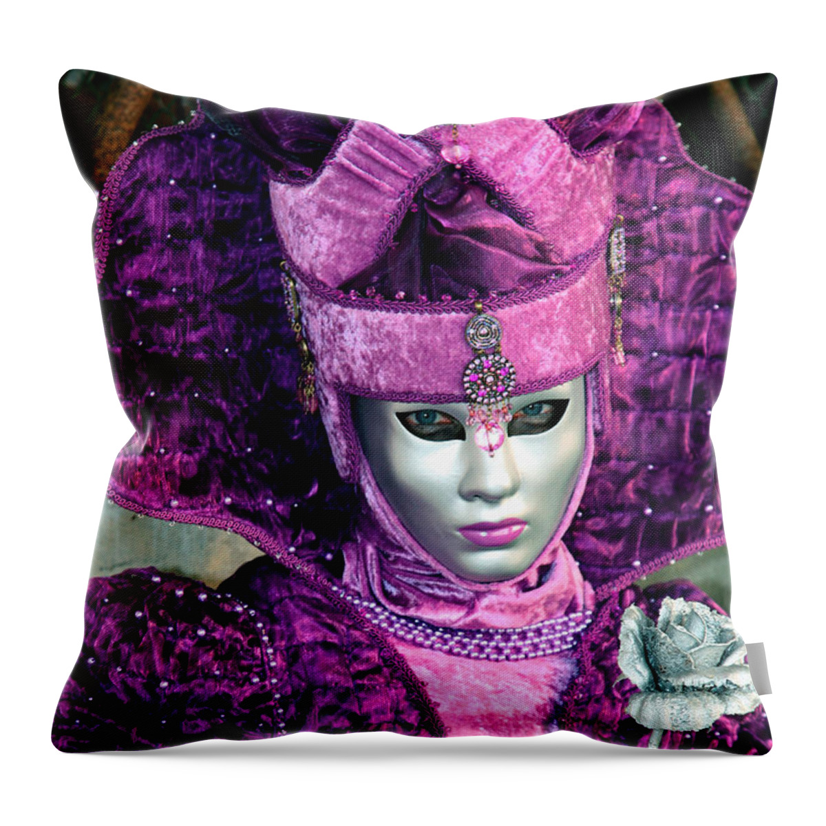 Venice Throw Pillow featuring the photograph Purple Diana by Donna Corless