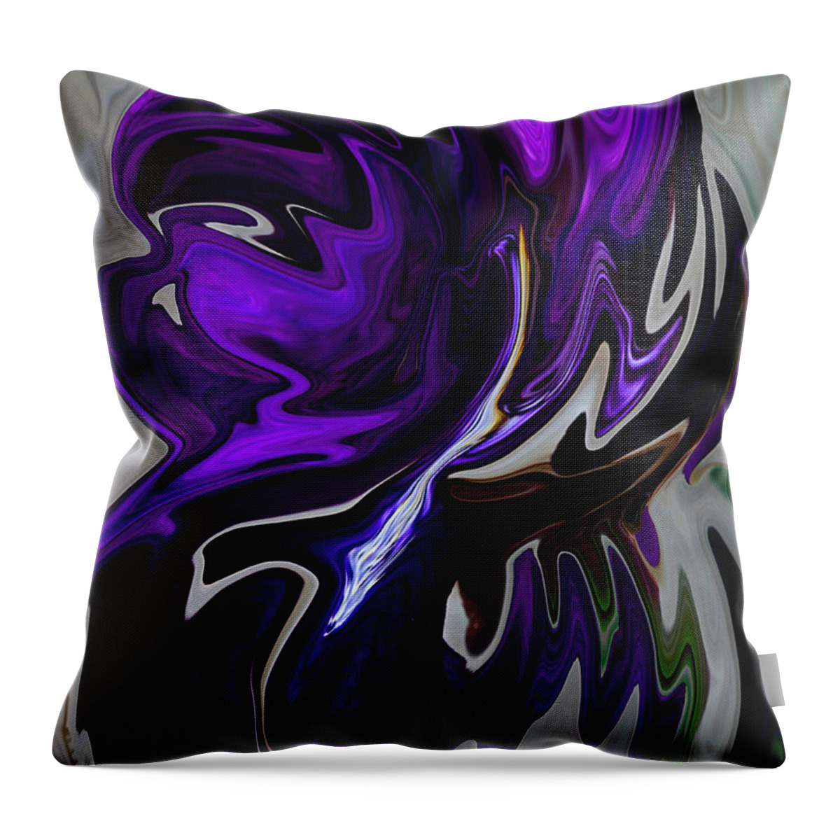 Iris Throw Pillow featuring the digital art Purple Swirl by Karen Harrison Brown