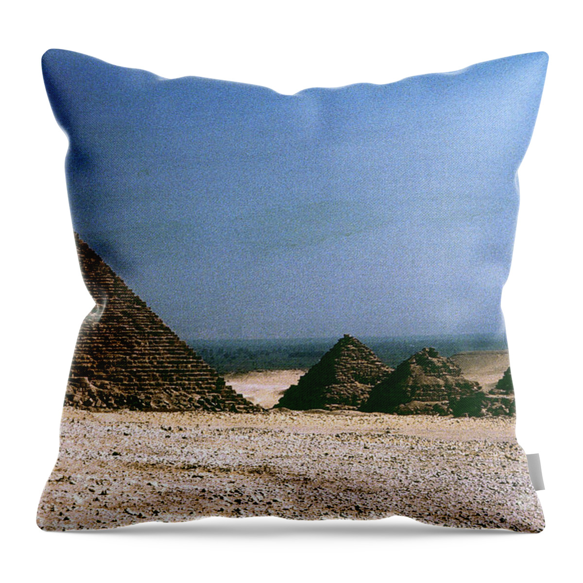 4th Dynasty Throw Pillow featuring the photograph Pyramid Of Mykerinos by Granger