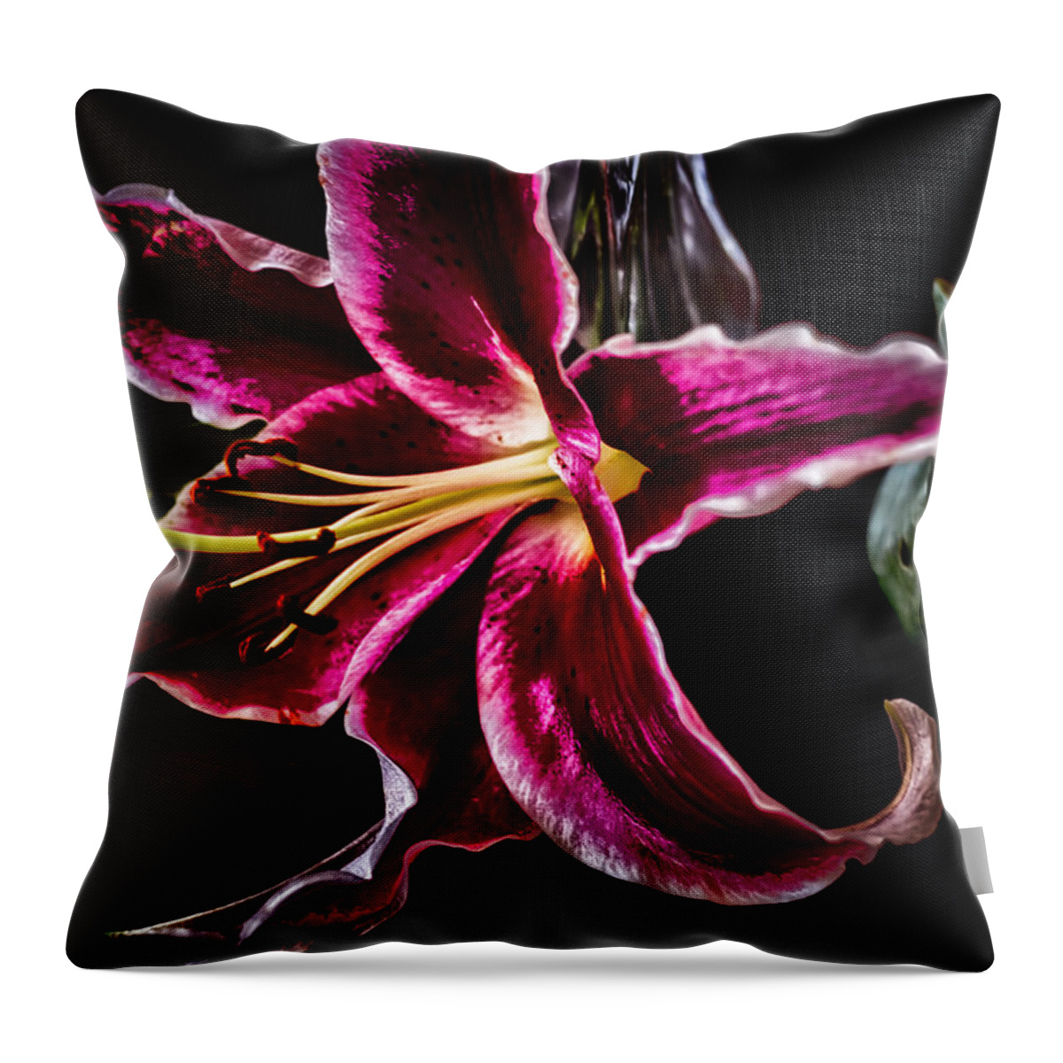 Lily Throw Pillow featuring the photograph Radiating Romance by Linda Tiepelman