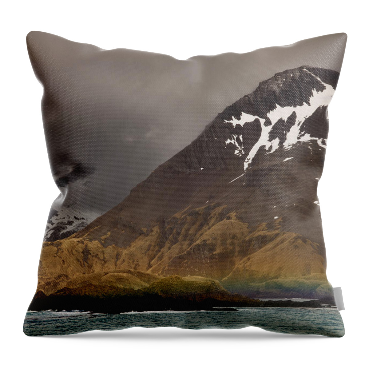 00479612 Throw Pillow featuring the photograph Rainbow At Entrance To Fortuna Bay by Colin Monteath