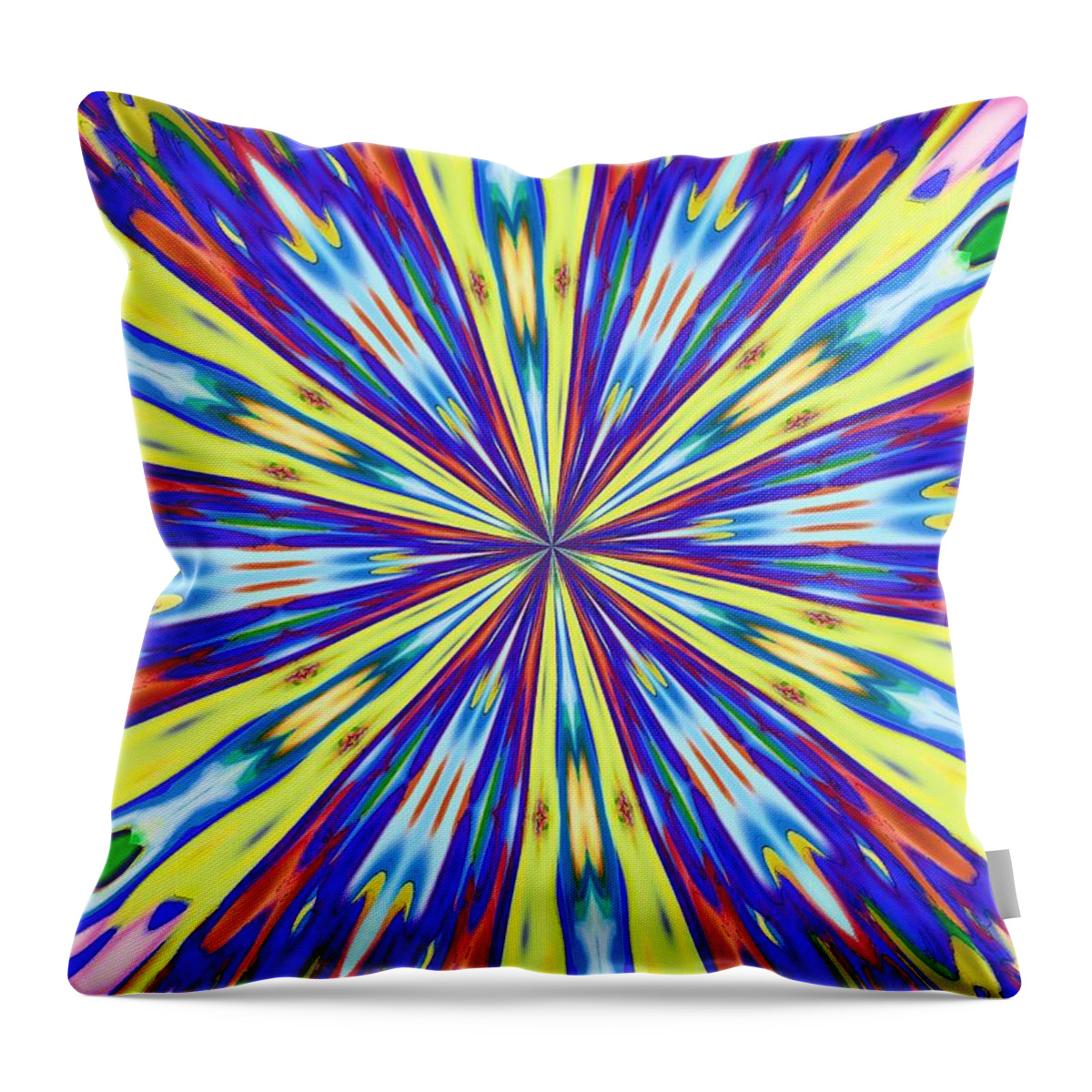 Rainbow Throw Pillow featuring the digital art Rainbow In Space by Alec Drake