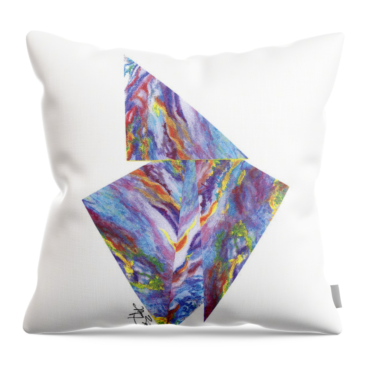 Abstract Throw Pillow featuring the painting Reflections 3 by Mary Zimmerman