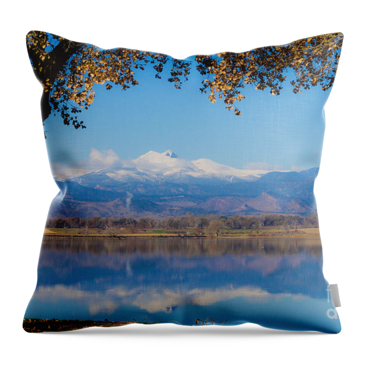 Lake Throw Pillow featuring the photograph Reflections of Longs Peak by James BO Insogna