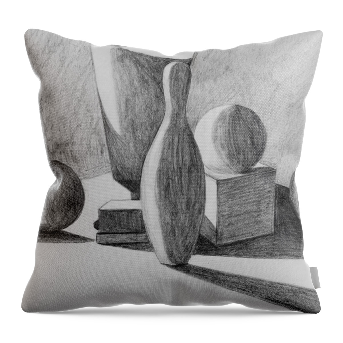 Rendering Throw Pillow featuring the drawing Rendering 2 by Kume Bryant