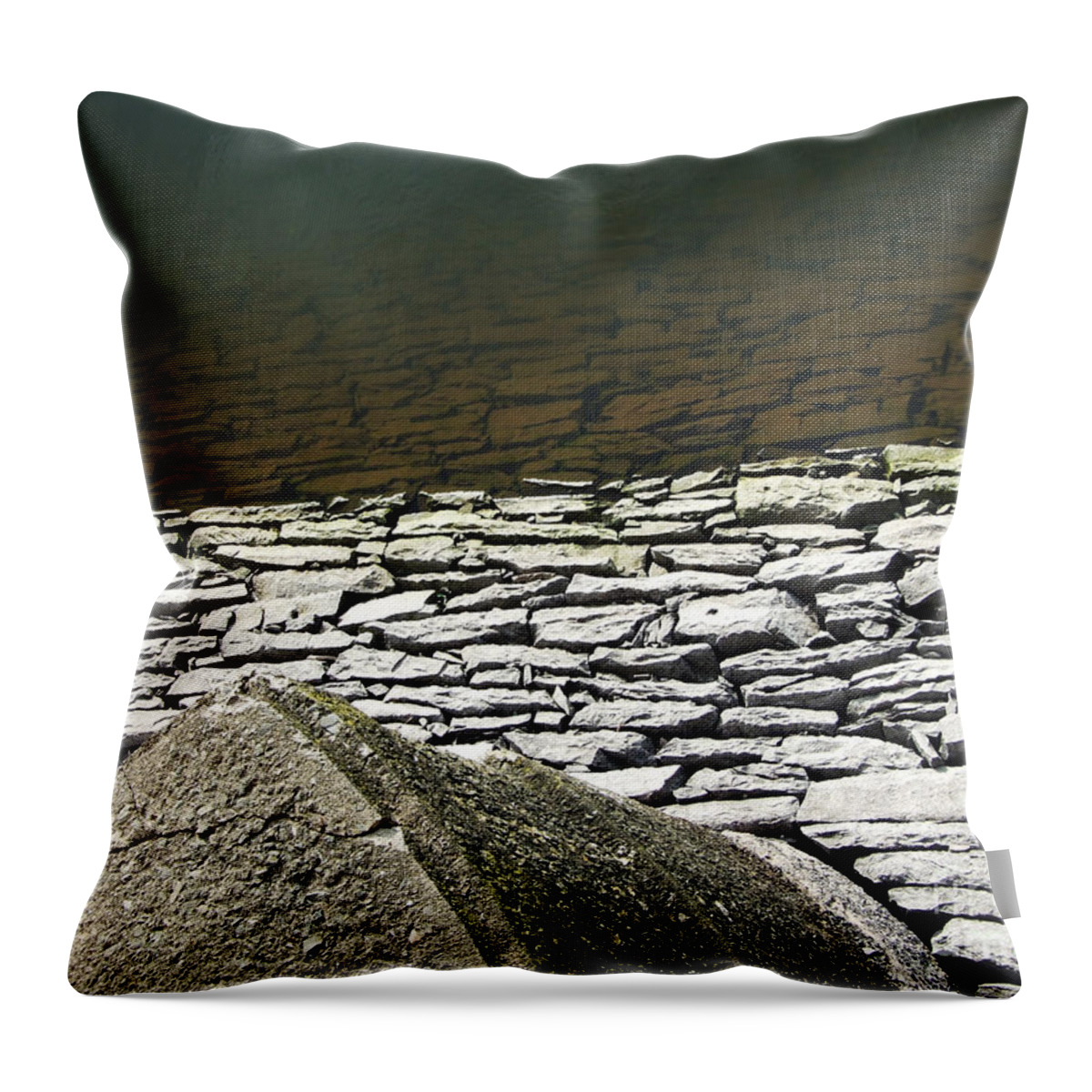 Artoffoxvox Throw Pillow featuring the photograph Reservoir Abstract Photograph by Kristen Fox