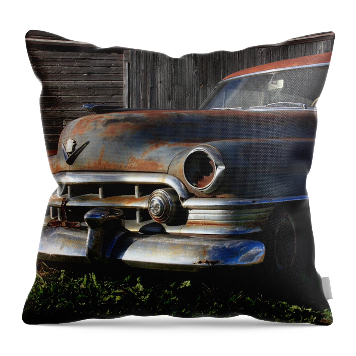Cadillac Throw Pillow featuring the photograph Retired by Lyle Hatch