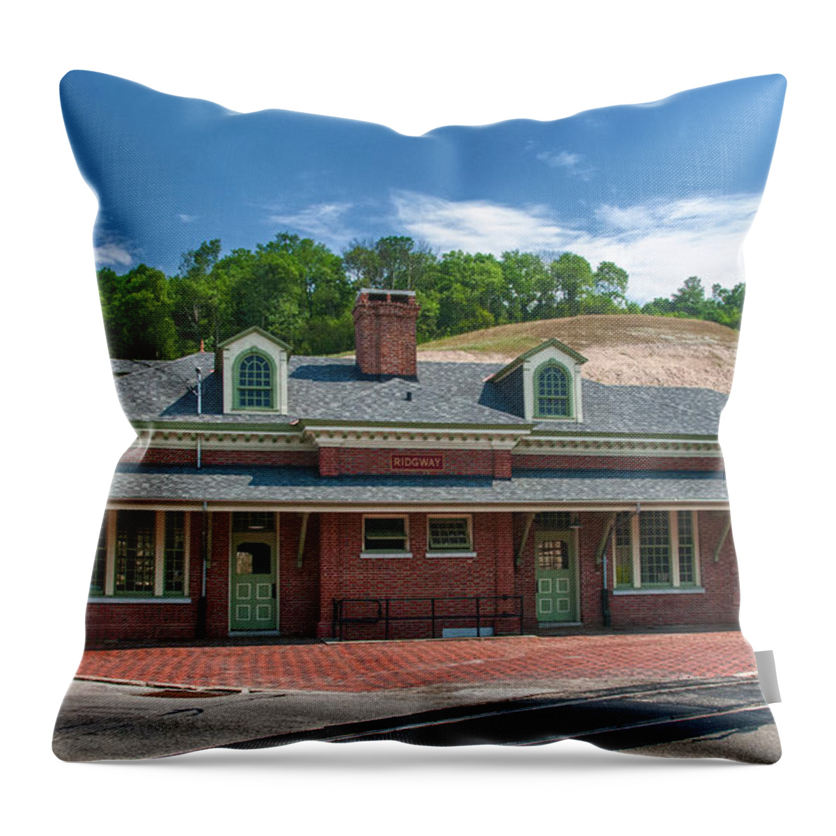 Guy Whiteley Photography Throw Pillow featuring the photograph Ridgway Depot 16747 by Guy Whiteley