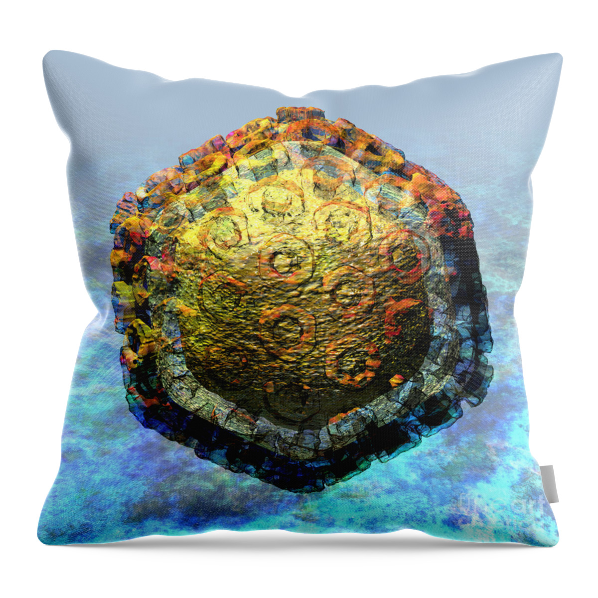 Africa Throw Pillow featuring the digital art Rift Valley Fever Virus 2 by Russell Kightley