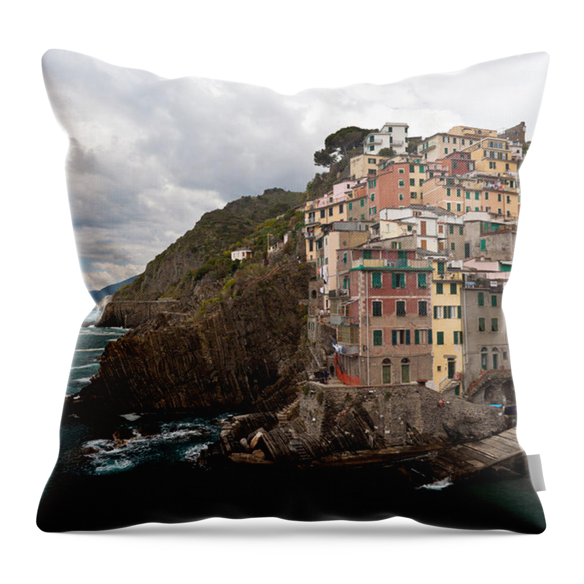 Riomaggiore Throw Pillow featuring the photograph Riomaggiore by Mike Reid