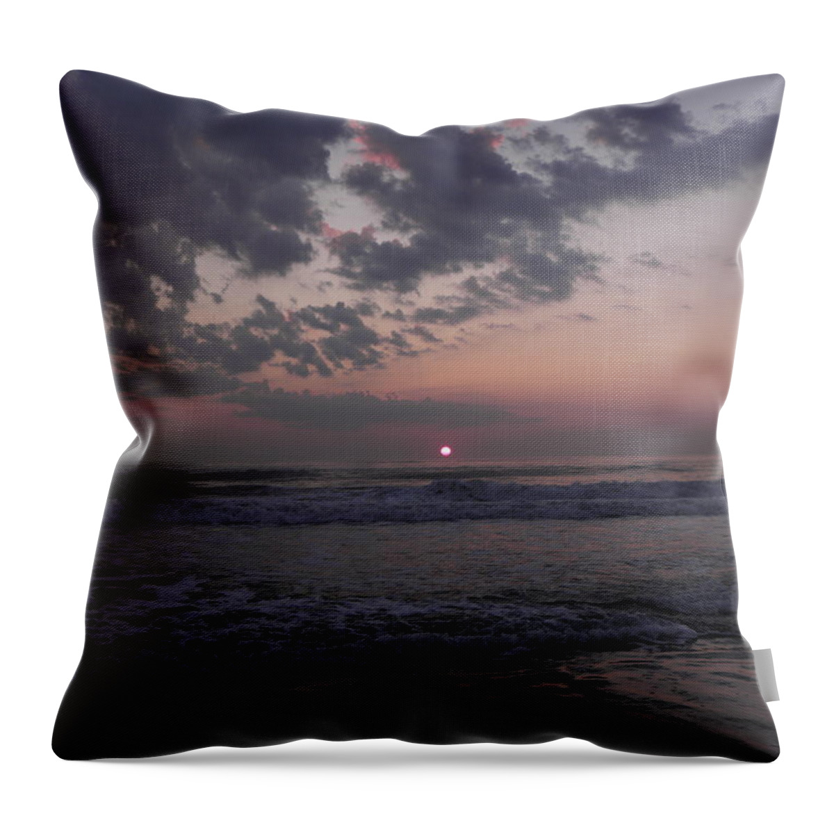 Sunrise Throw Pillow featuring the photograph rise above the Atlantic by Kim Galluzzo