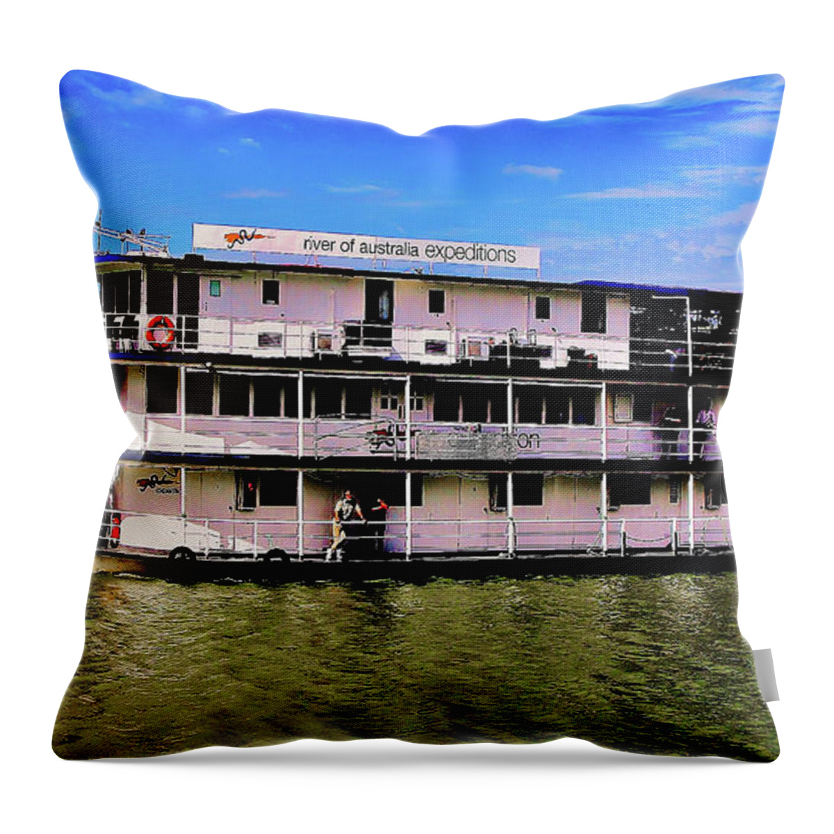 River Throw Pillow featuring the photograph River boat on the Murray River by Blair Stuart