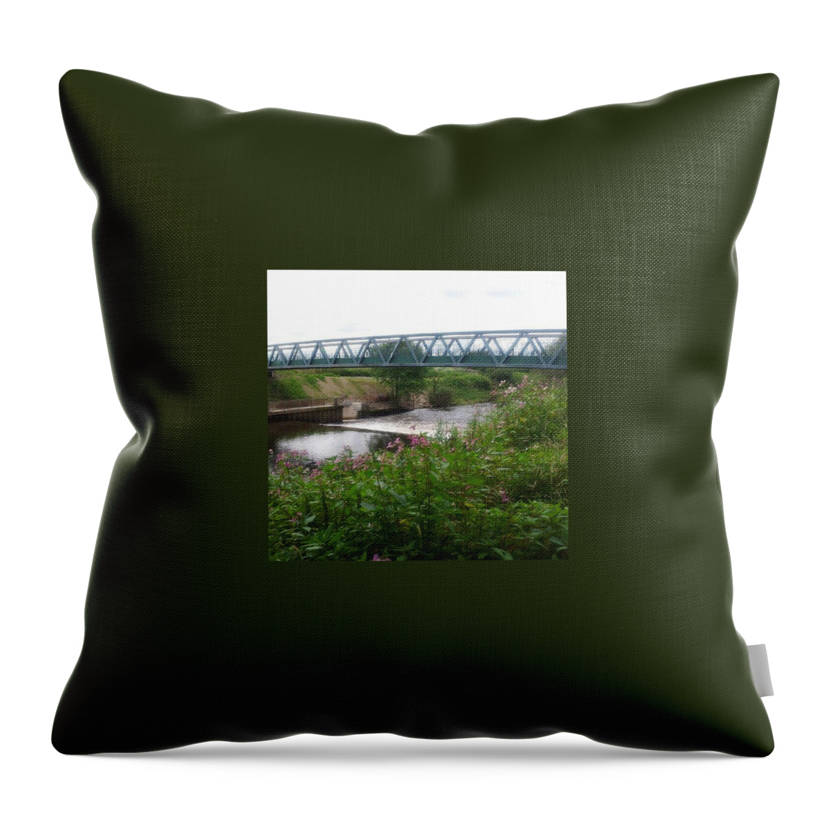  Throw Pillow featuring the photograph River Mersey Bridge by Abbie Shores