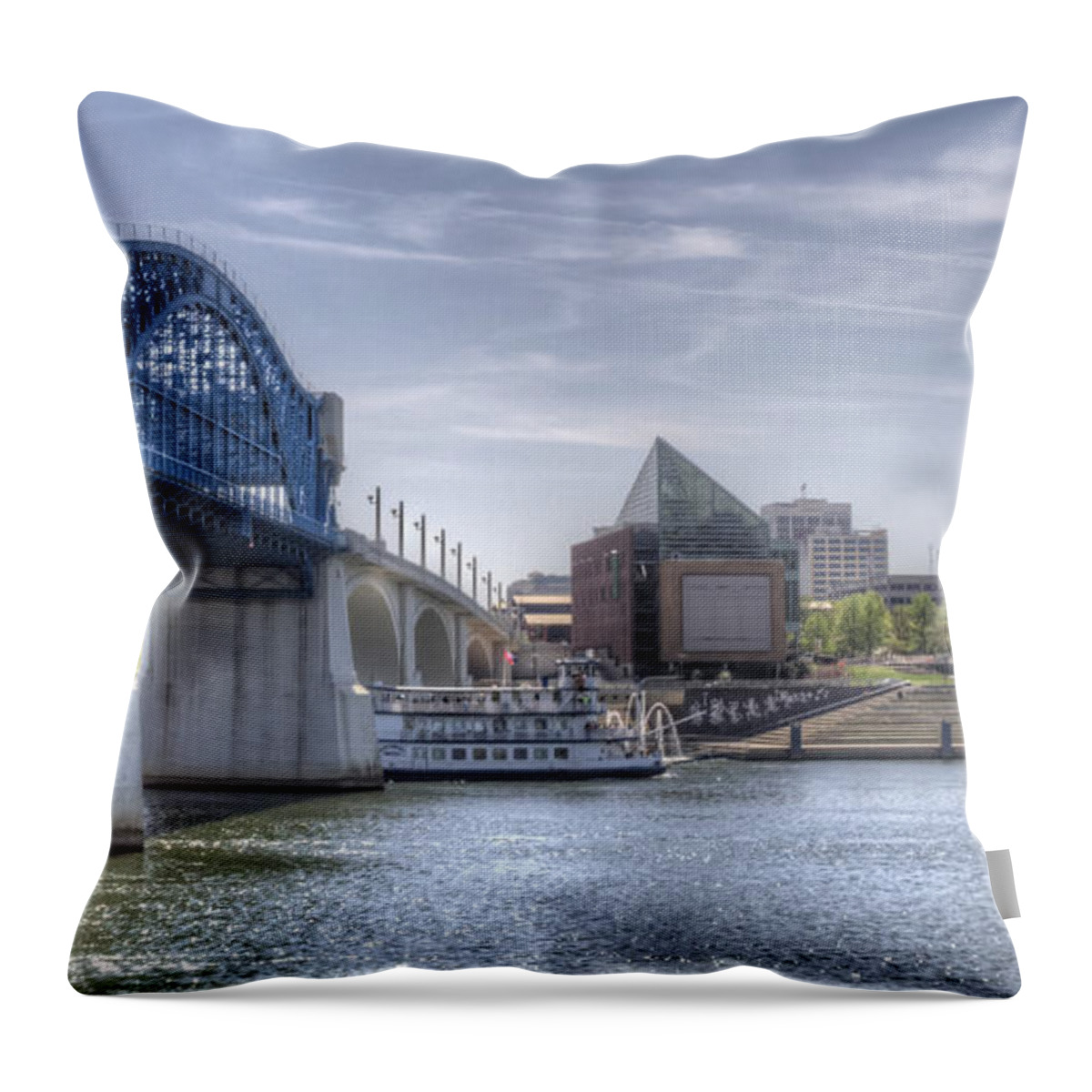 Chattanooga Throw Pillow featuring the photograph Riverfront by David Troxel