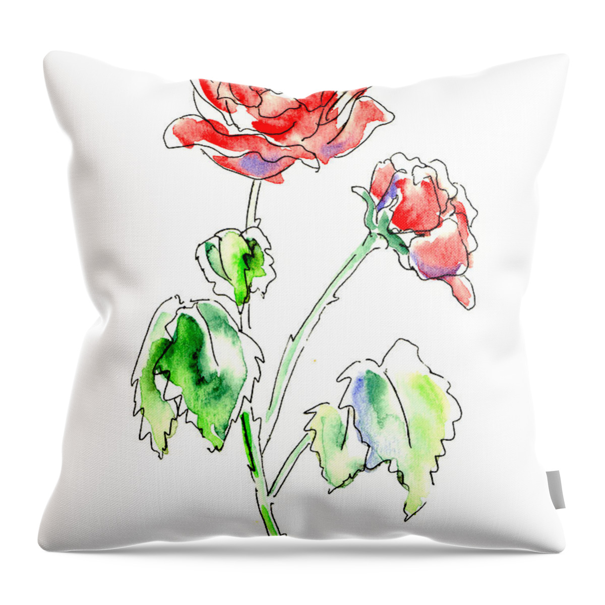 Rose Throw Pillow featuring the painting Rose 2 Floral Painting by Gordon Punt