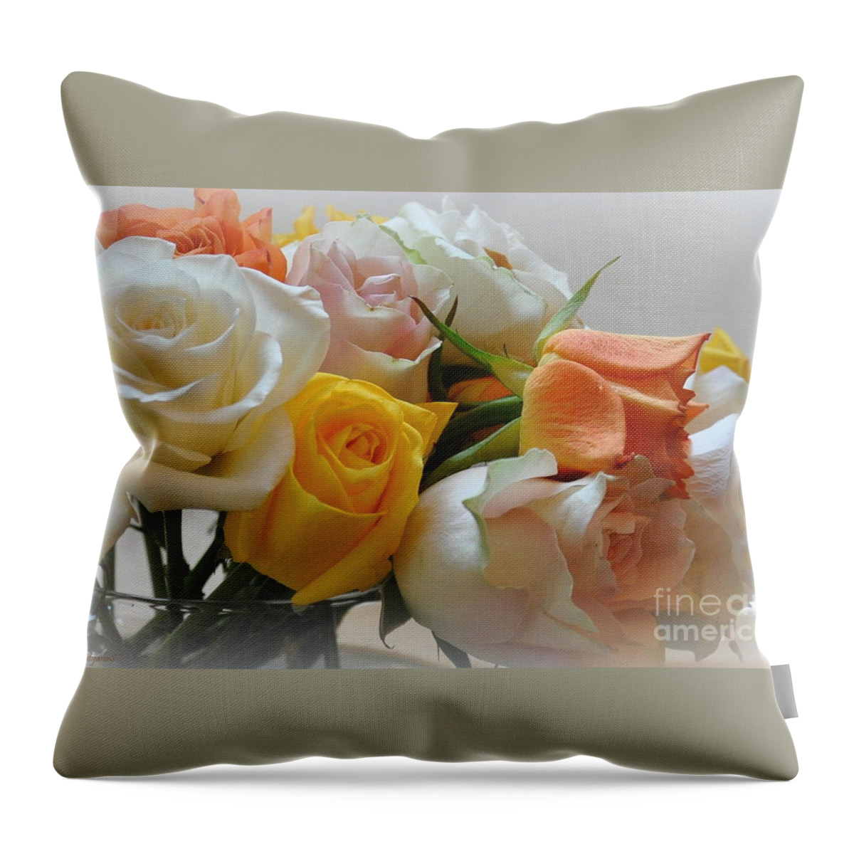 Floral Throw Pillow featuring the photograph Roses by Tatyana Searcy