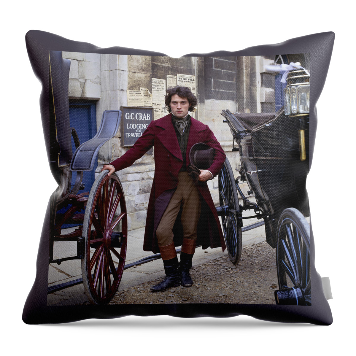 Rufus Sewell Throw Pillow featuring the photograph Rufus Sewell by Shaun Higson