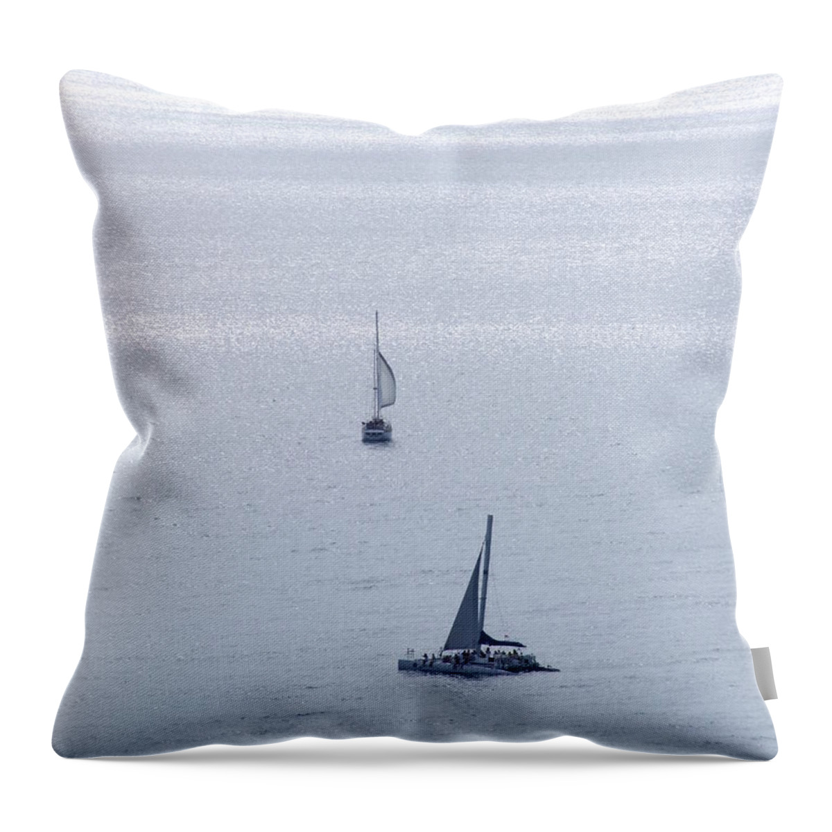 Mary Deal Throw Pillow featuring the photograph Sailing in the Glow by Mary Deal