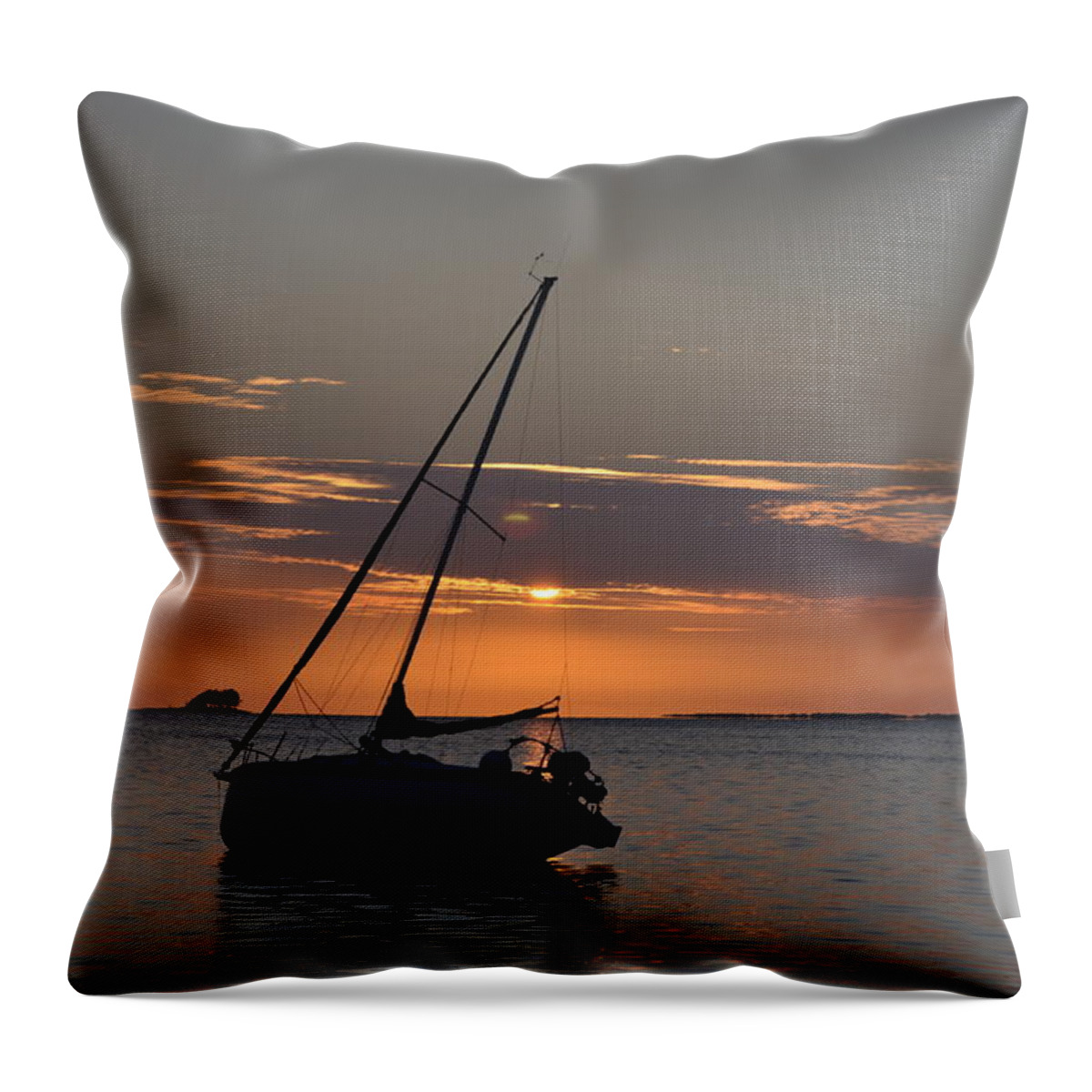 Sailor's Sunset Throw Pillow featuring the photograph Sailor's Sunset by Bill Cannon