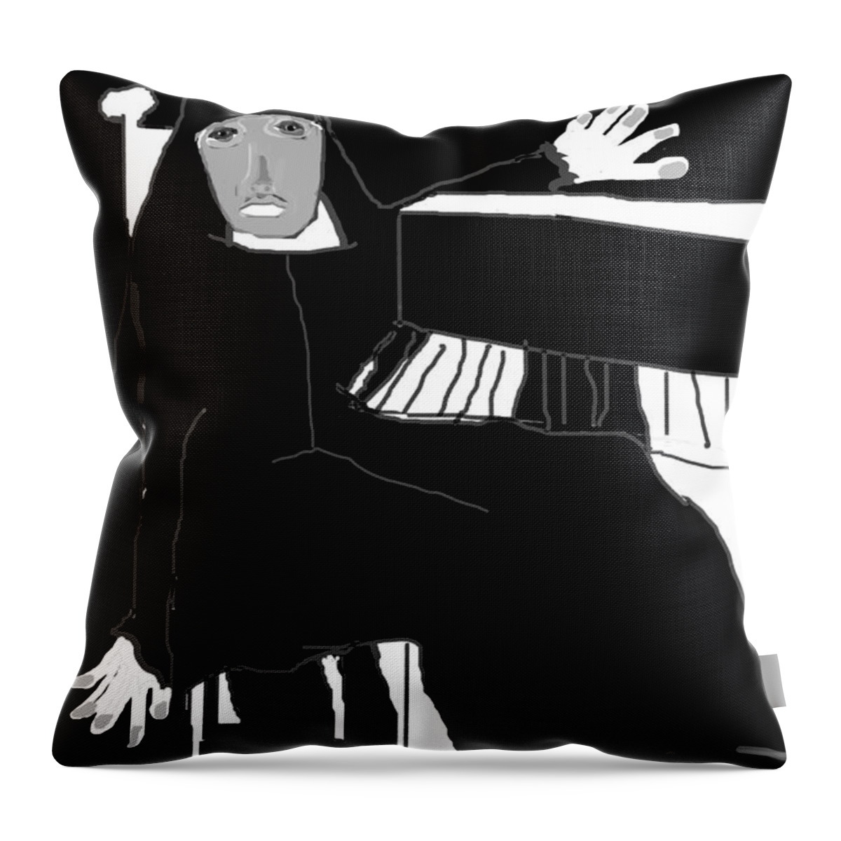 Digital Drawing Throw Pillow featuring the photograph Saint Cecelia by Doug Duffey