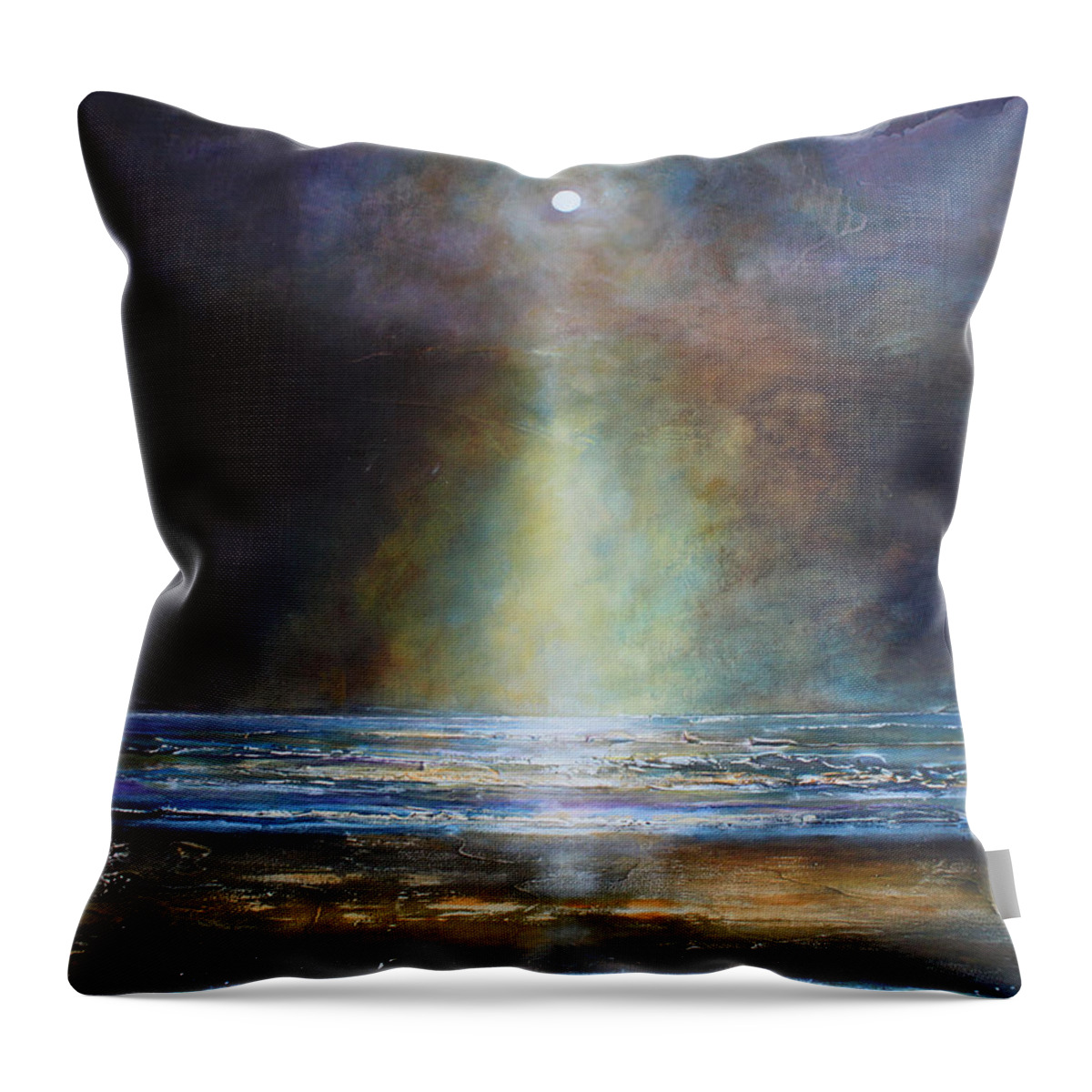 Abstract Wall Art Throw Pillow featuring the painting Salvation Beach by Toni Grote