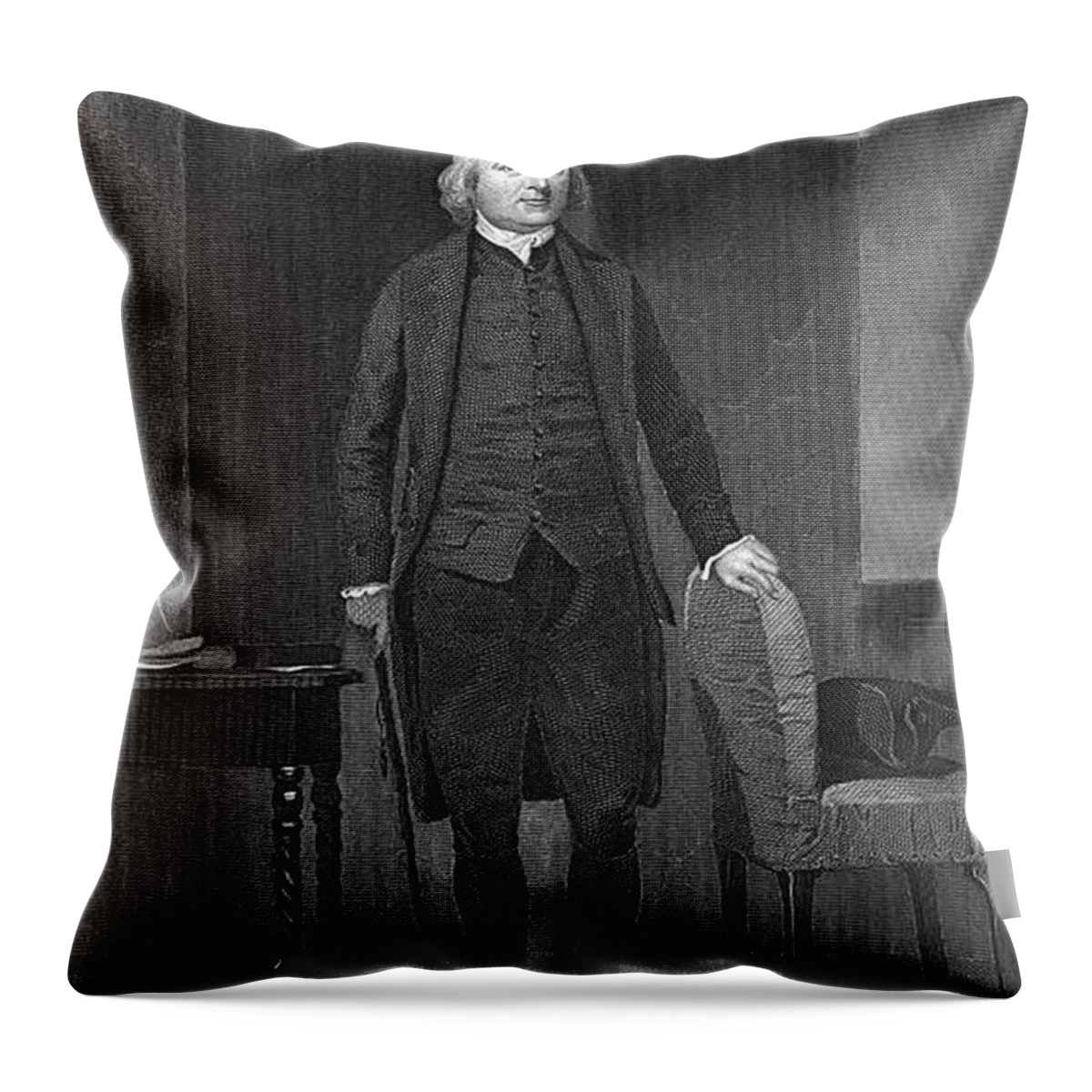History Throw Pillow featuring the photograph Samuel Adams, American Patriot by Photo Researchers