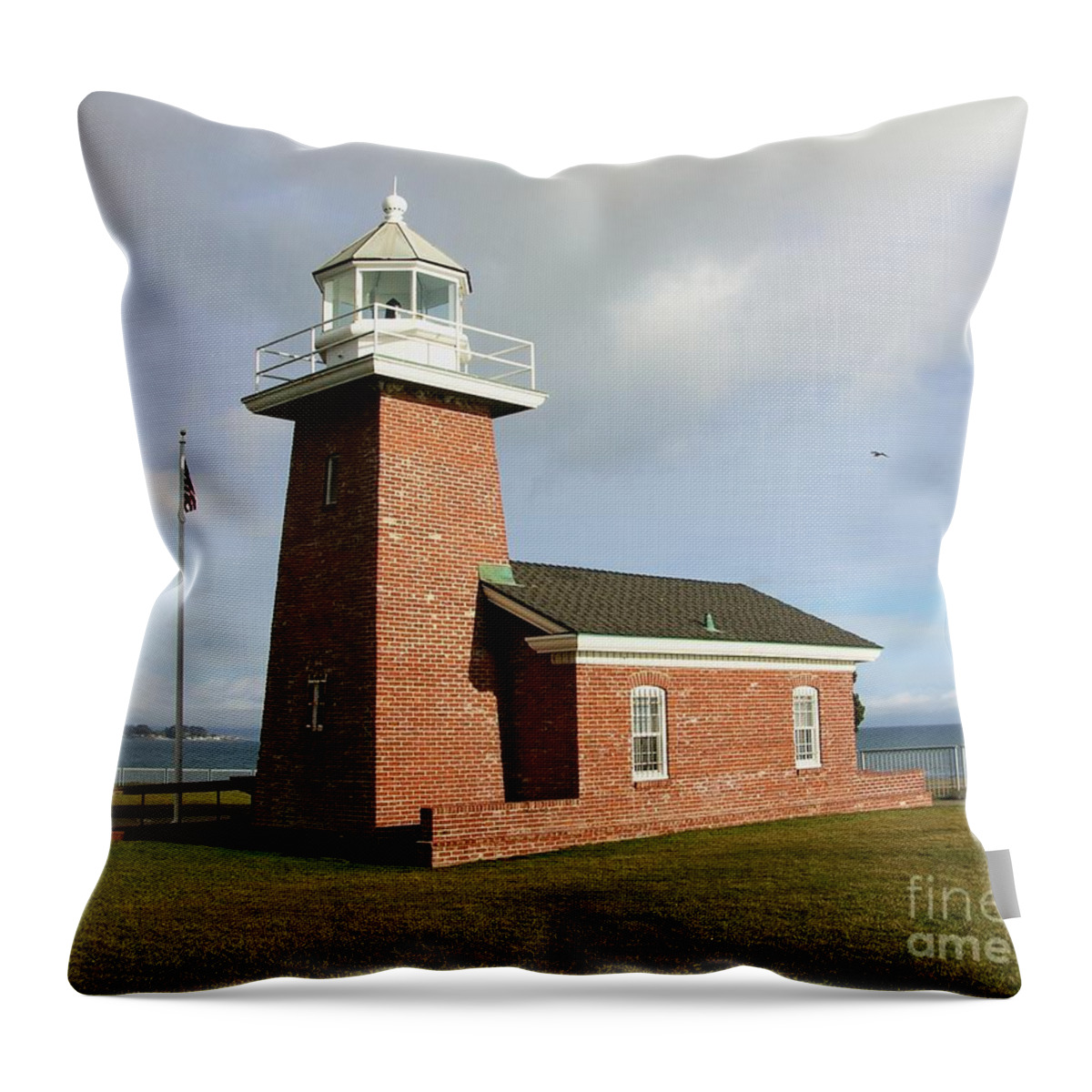 Lighthouse Throw Pillow featuring the photograph Santa Cruz Lighthouse by Carol Groenen