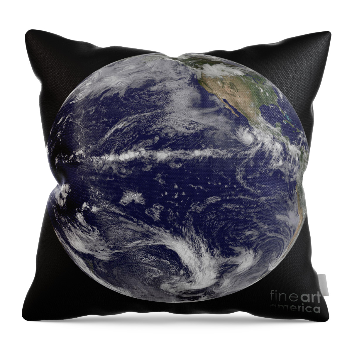 Earth Throw Pillow featuring the photograph Satellite Image Of Earth Centered by Stocktrek Images