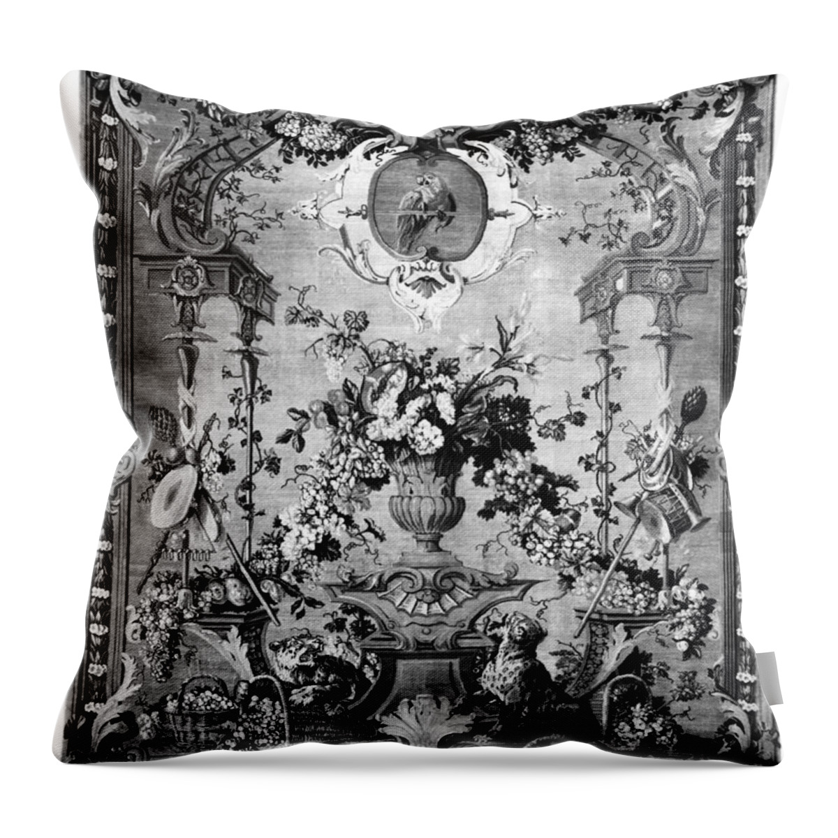 1800 Throw Pillow featuring the photograph SAVONNERIE PANEL c1800 by Granger