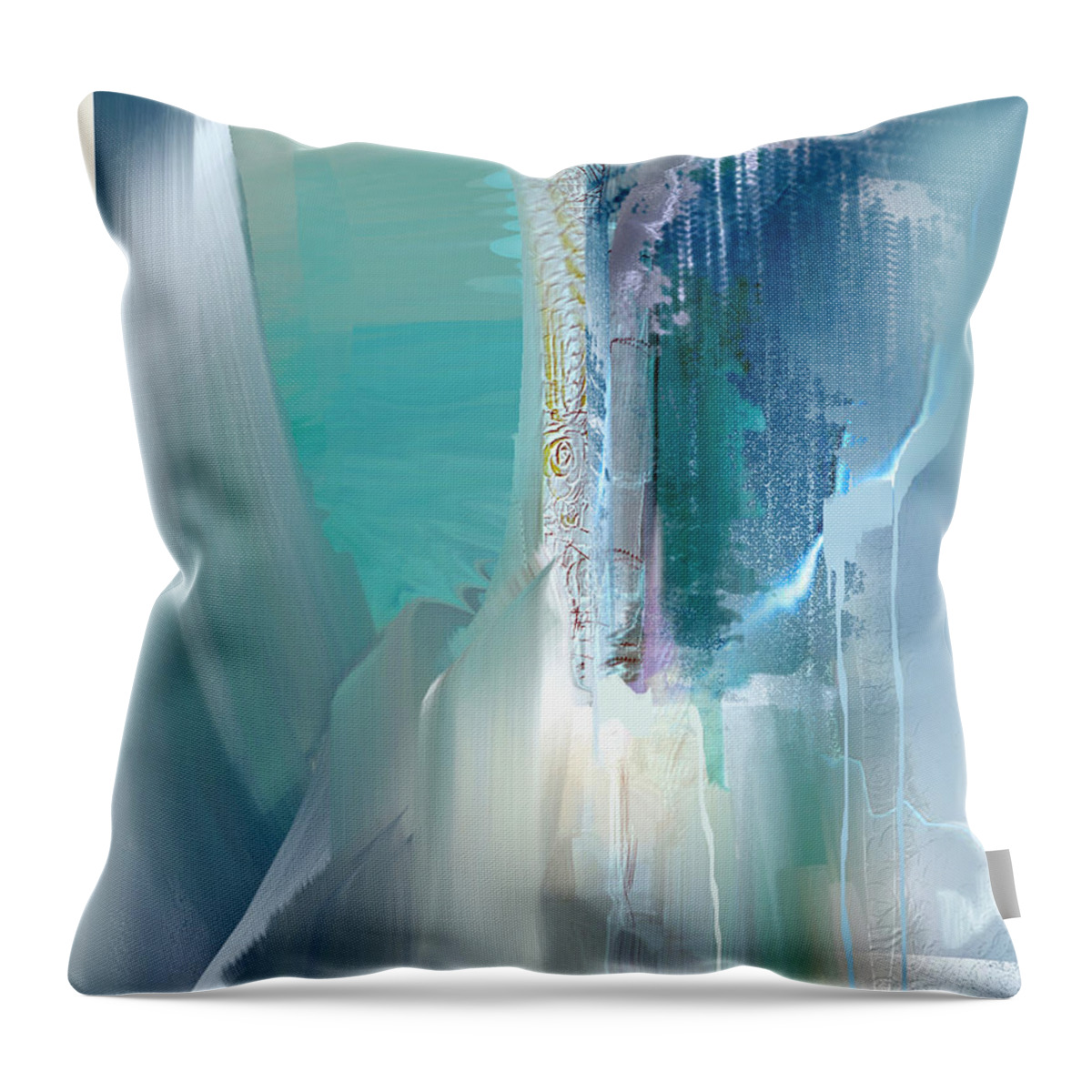 Abstract Throw Pillow featuring the mixed media Sea Odyssey Nb 3 by Davina Nicholas